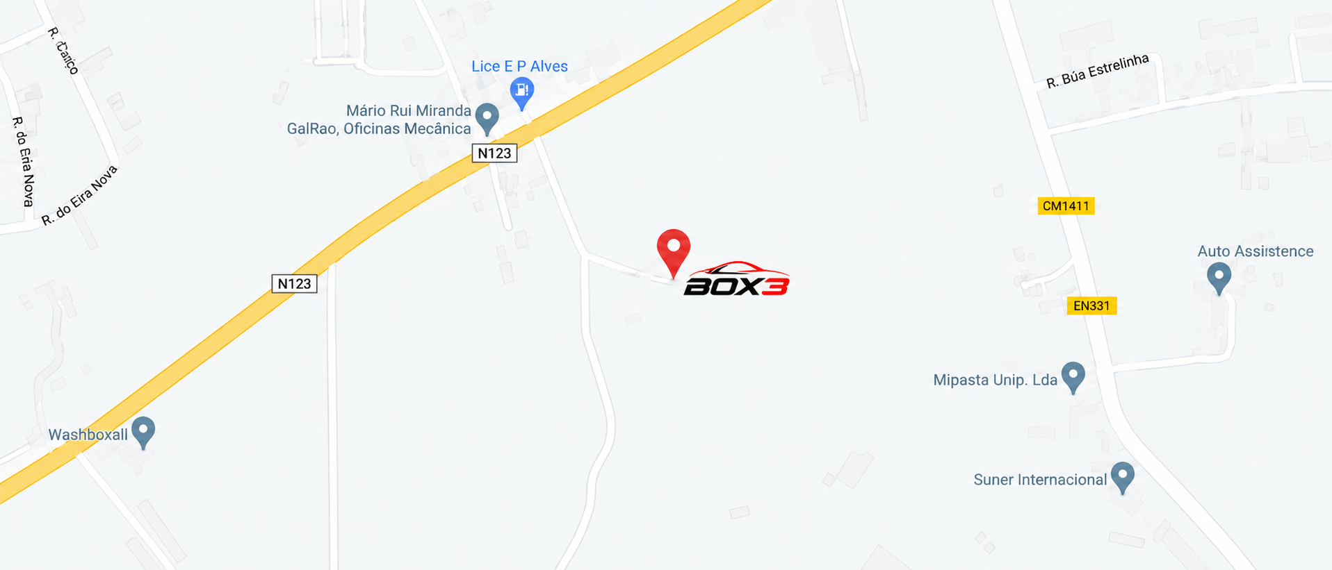 Localização da BOX3 — abrir no Google Maps